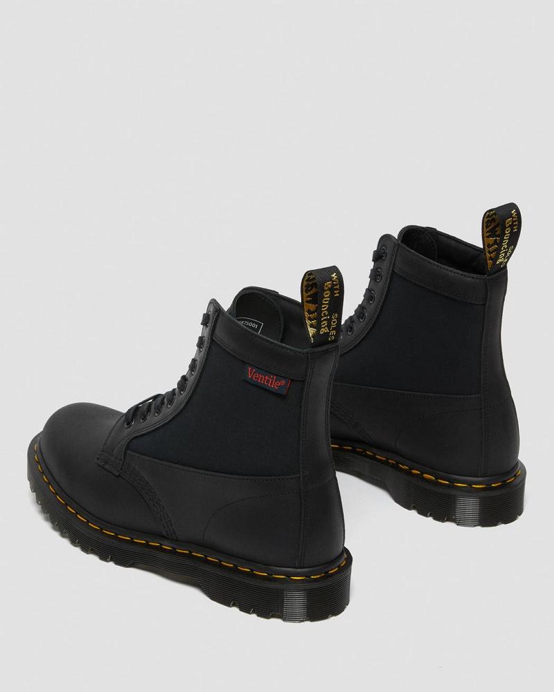 Men's Dr Martens 1460 Panel Made in England Leather Lace Up Boots Black | AU 520DFM